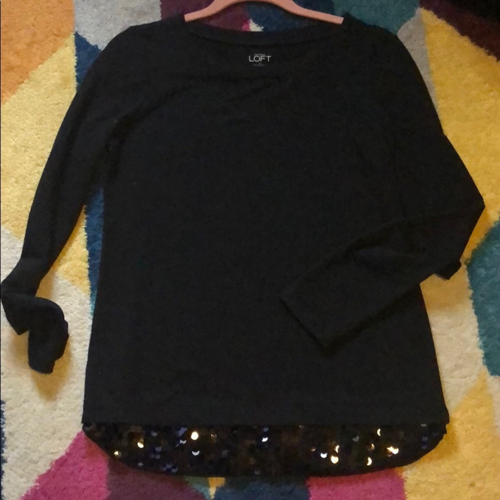 EUC Loft sequin sweatshirt